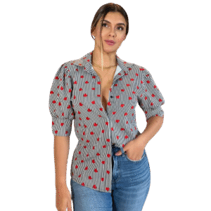 BLUSA CORAZONES NEGRA