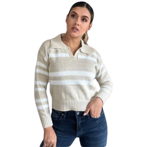 BUZO BEIGE DE RAYAS