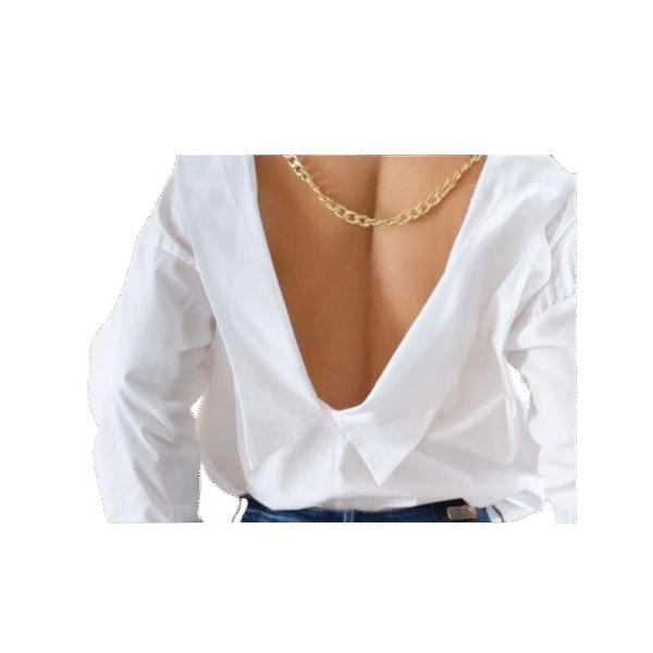 BLUSA ESPALDA ABIERTA POPELINA