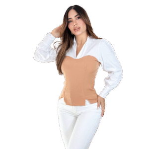 Blusa combinada popelina + armany