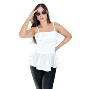 Blusa 1434 con Bolero – Popelina + Armany (Blanco y Nude)